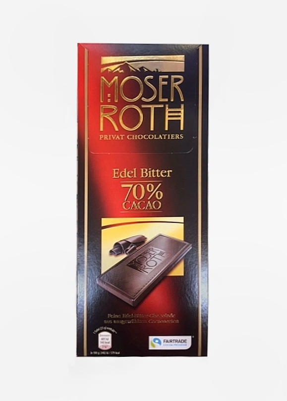 Moser Roth Edel Bitter 70 Cacao vegane Süßigkeiten und Snacks