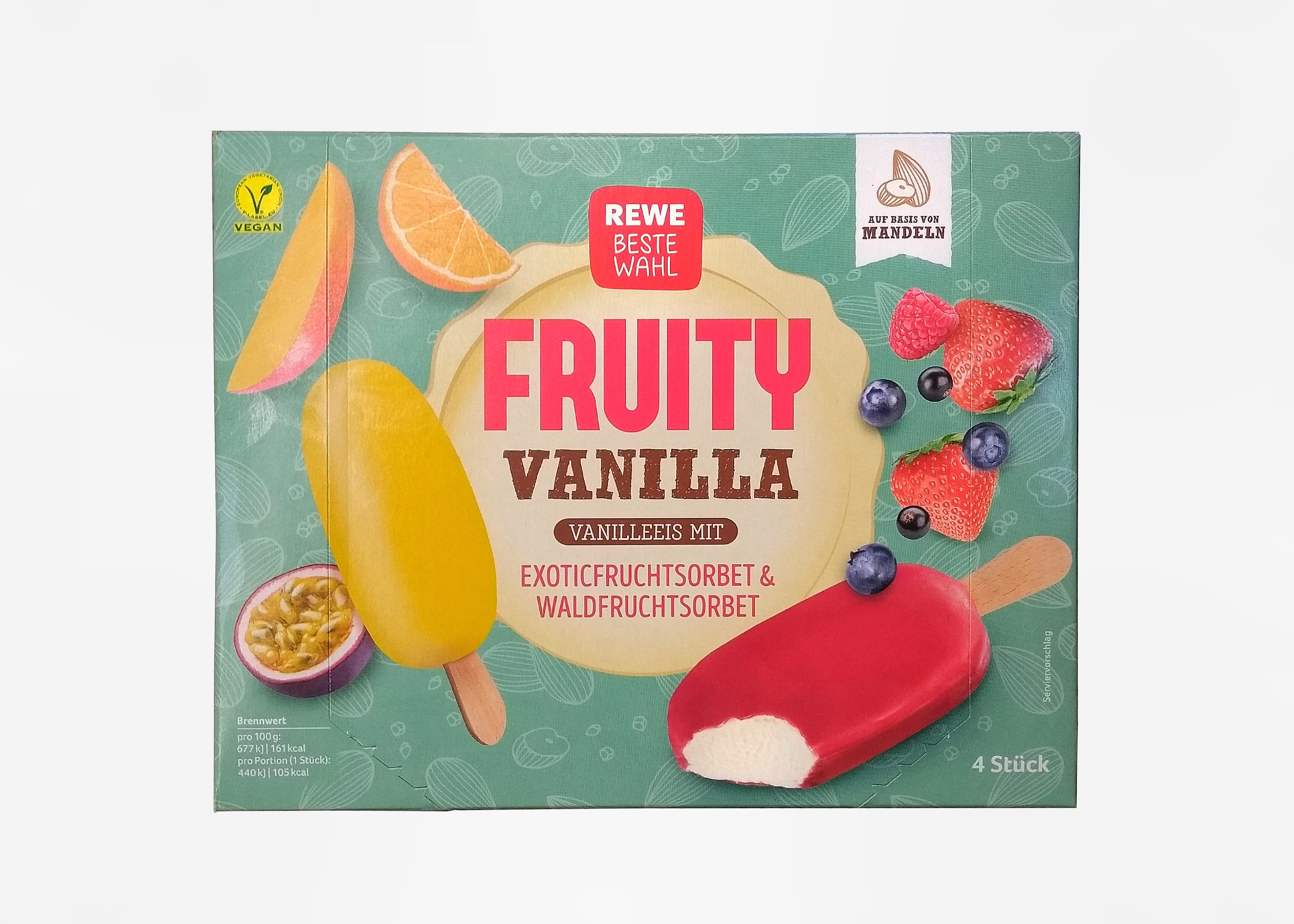 Fruity Vanilla Vanilleeis mit Fruchtsorbet